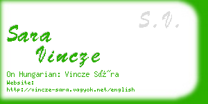 sara vincze business card